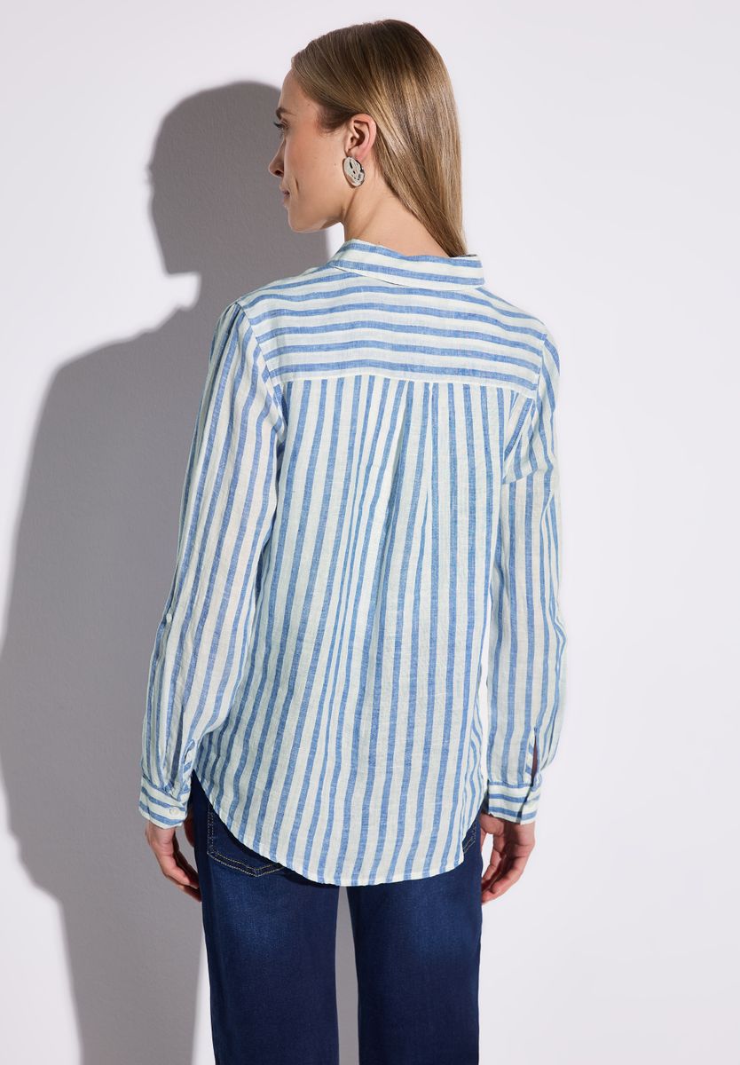 Gestreifte Leinenhemdbluse
