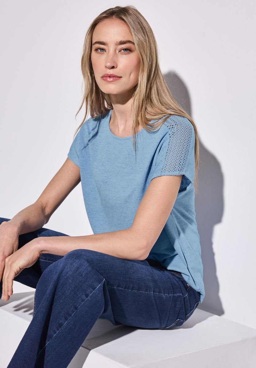 Shirt mit Spitzendetail