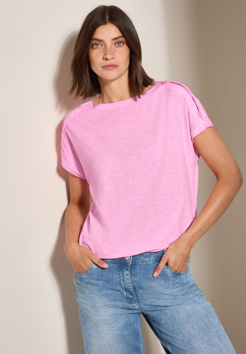 T-Shirt mit Knopfdetail