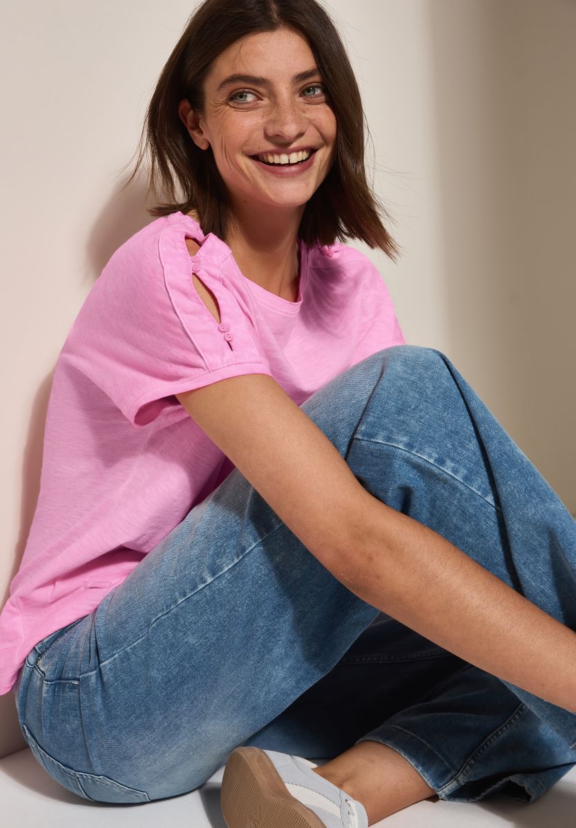T-Shirt mit Knopfdetail