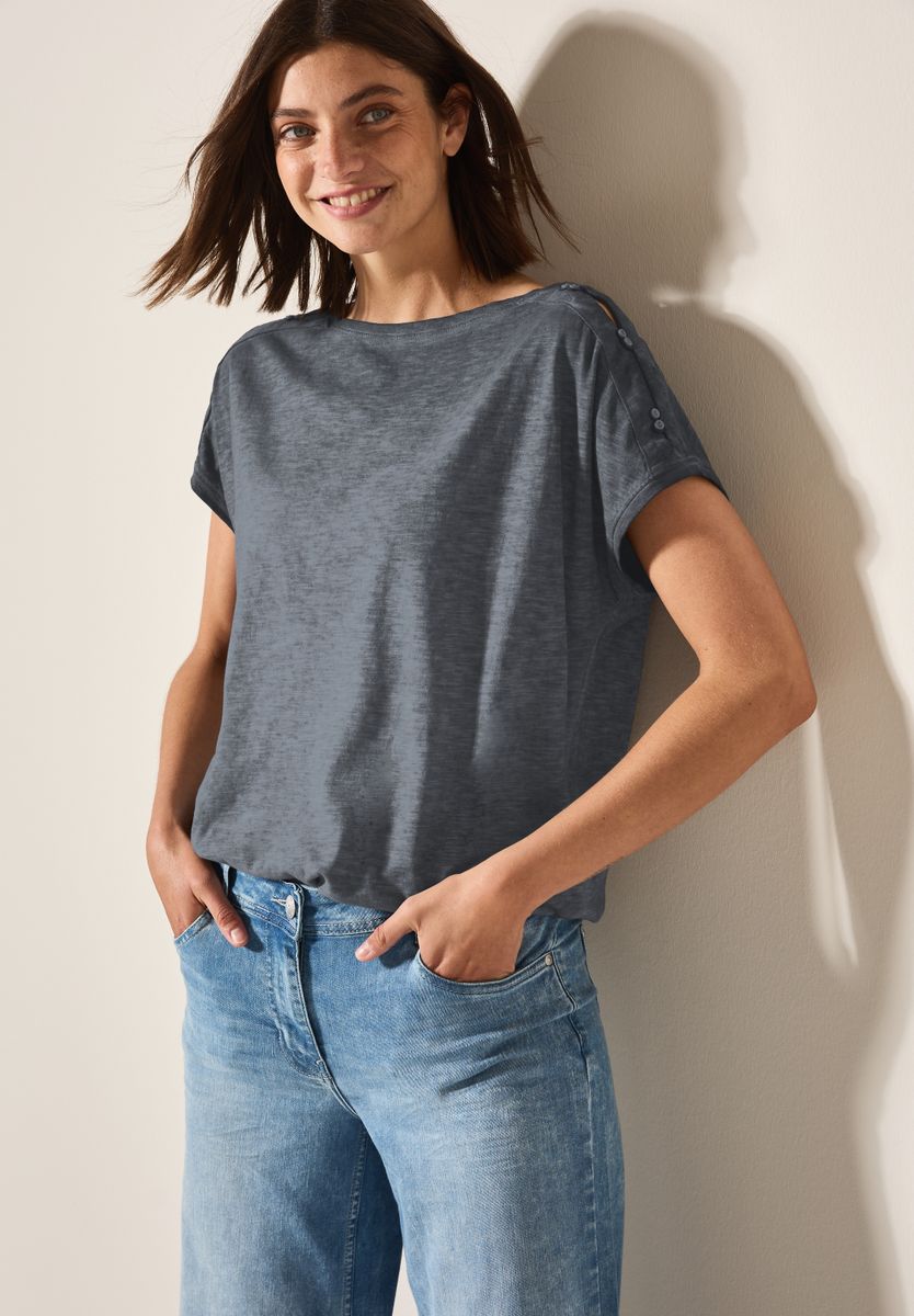 T-Shirt mit Knopfdetail