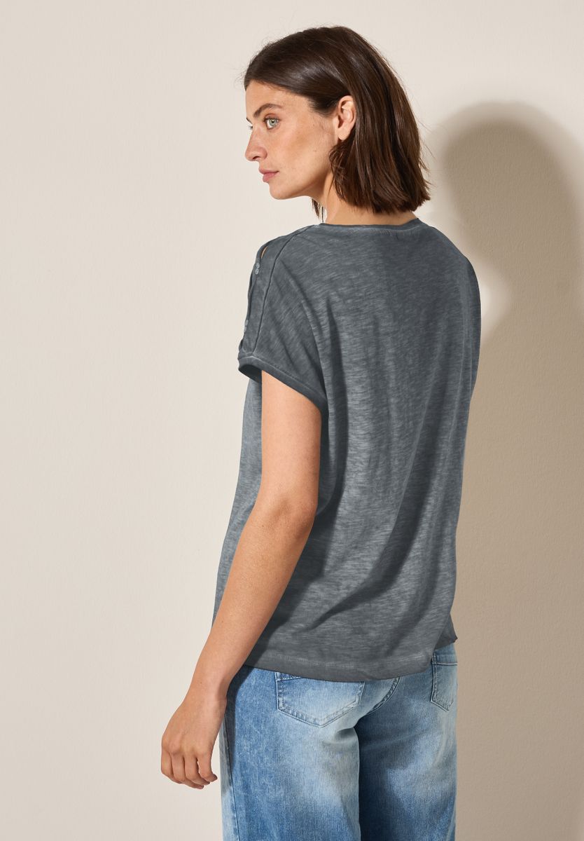 T-Shirt mit Knopfdetail