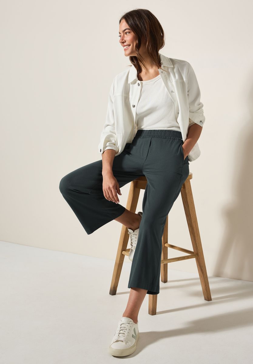 Wide Leg Jersey-Hose