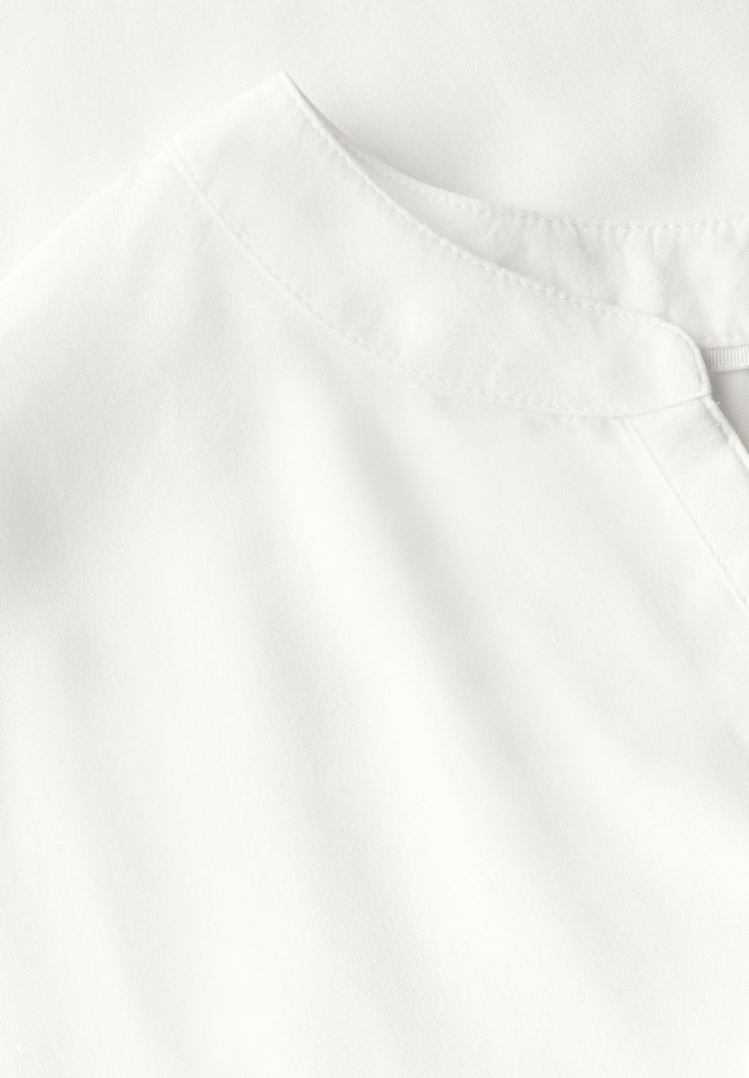 Split Neck Bluse in Unifarbe