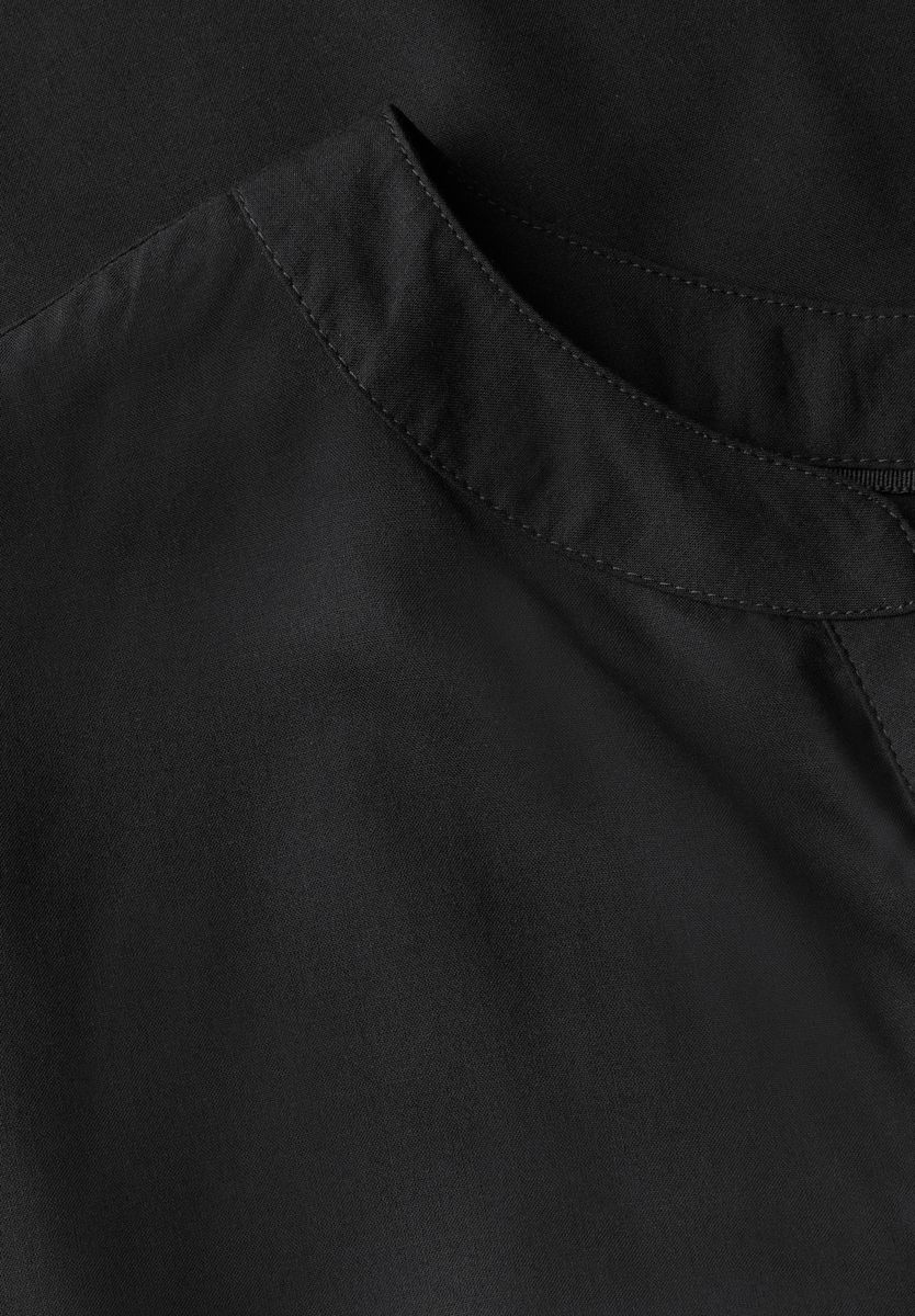 Split Neck Bluse in Unifarbe