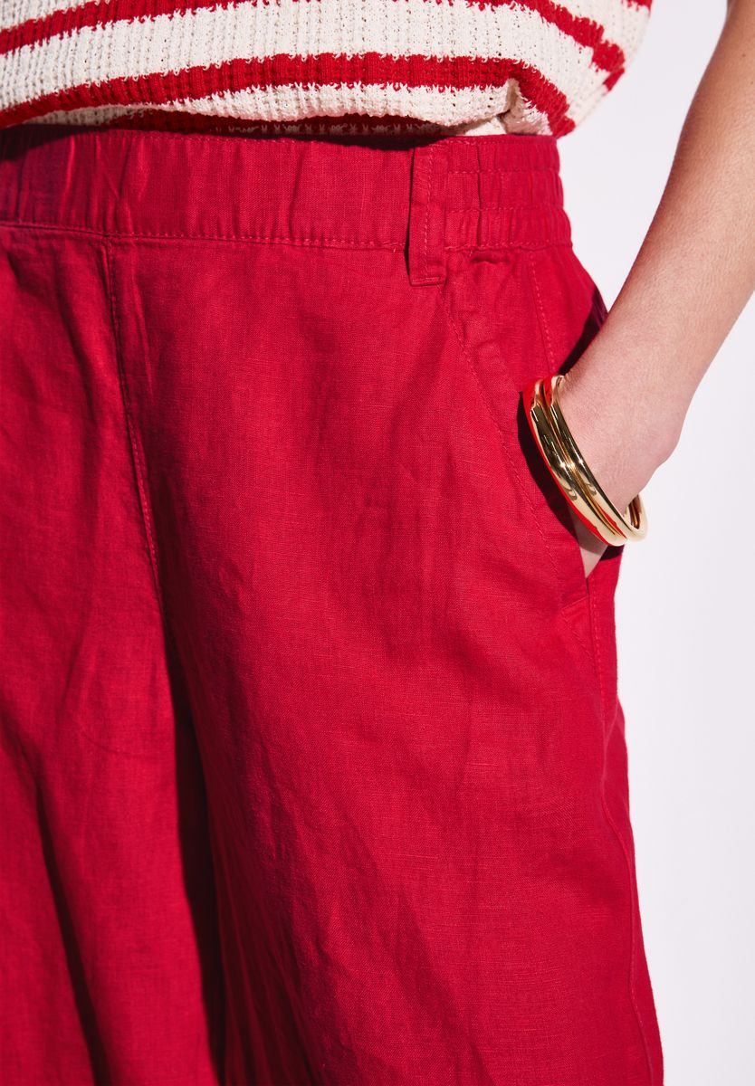 Wide Leg Leinenhose