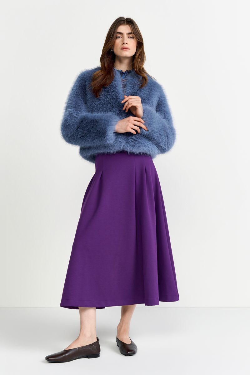 Cropped Long Hair Faux Fur Jacket