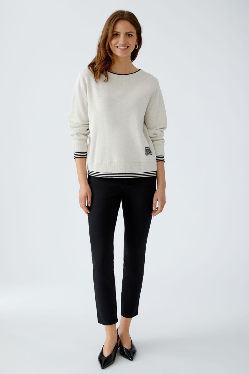 LEEZA Pullover reine Baumwolle