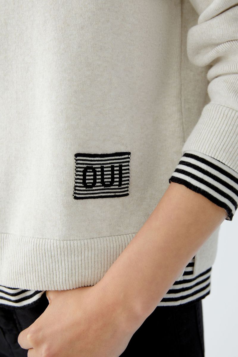 LEEZA Pullover reine Baumwolle