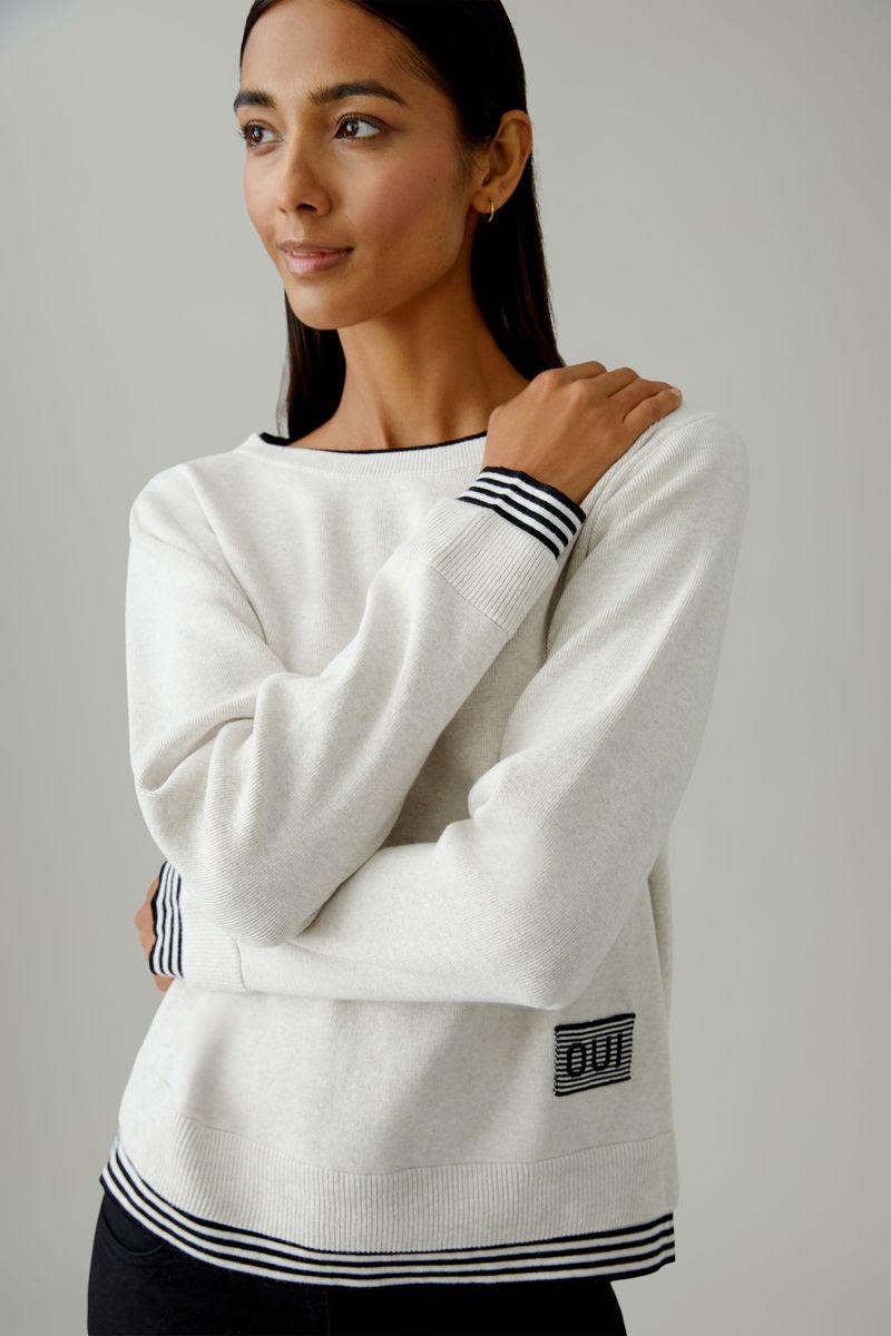 LEEZA Pullover reine Baumwolle