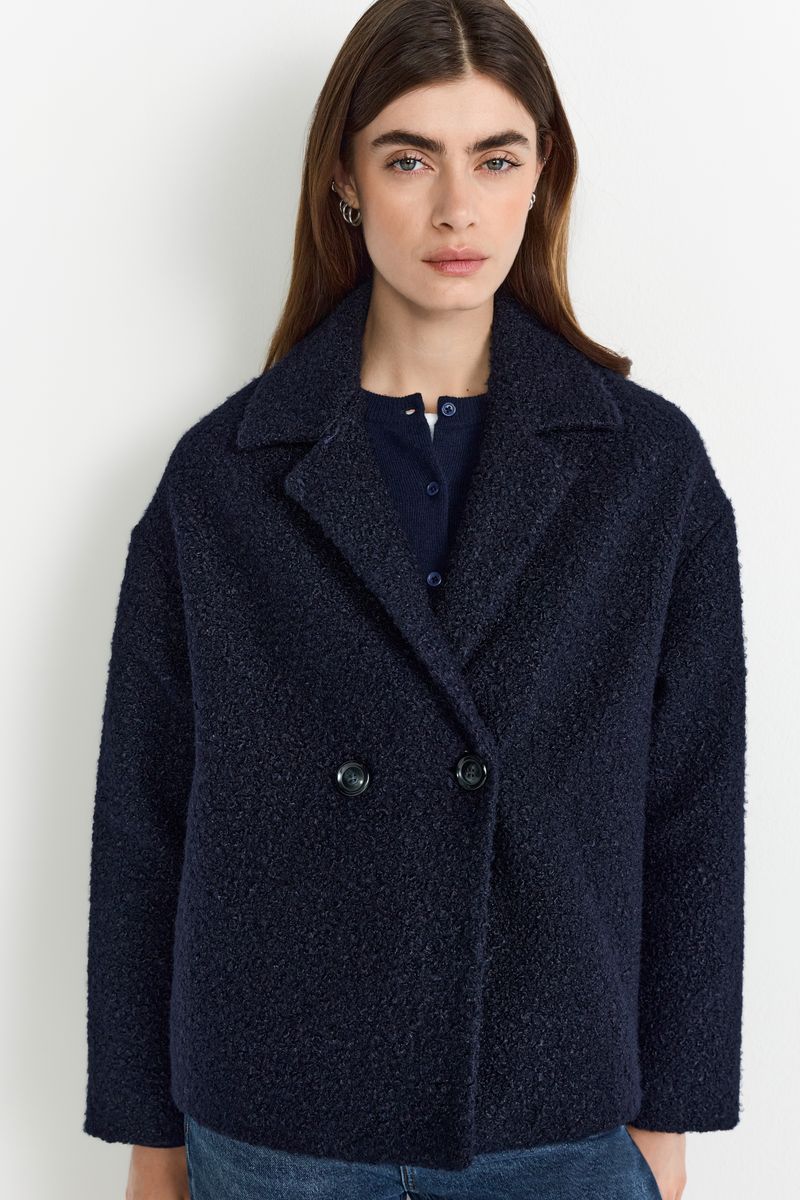 Double Breasted Curly Oversize Jacket