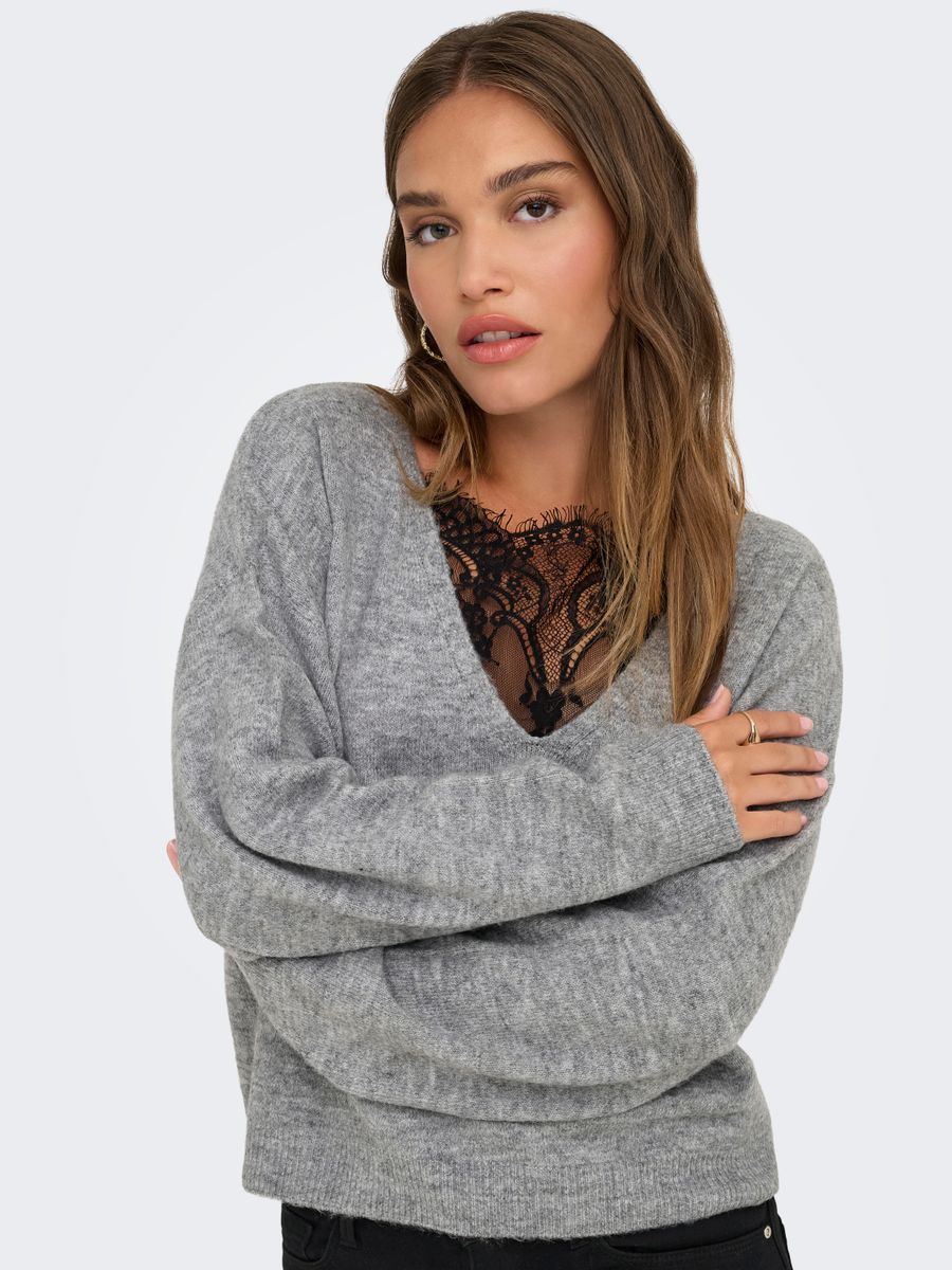 ONLADELE LS LACE MIX O-NECK CC KNT