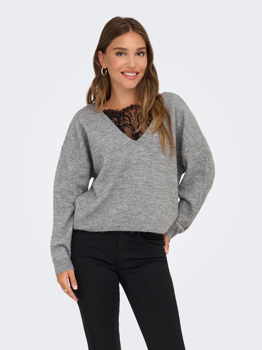ONLADELE LS LACE MIX O-NECK CC KNT