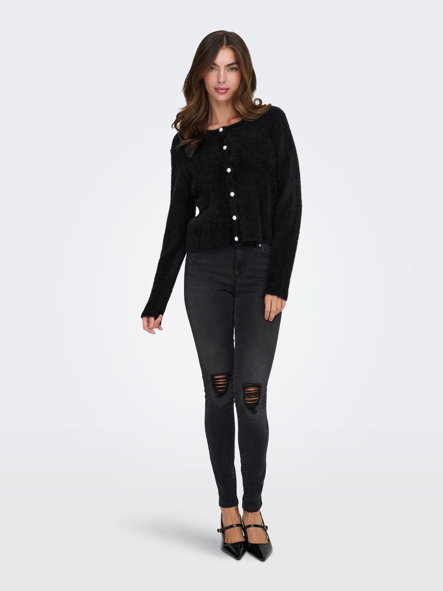 ONLPETRA LS PEARL O-NECK CARDI CC KNT