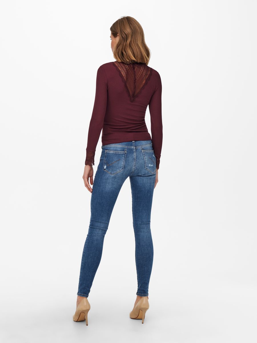 ONLTILDE L/S HIGH NECK LACE TOP JRS NOOS