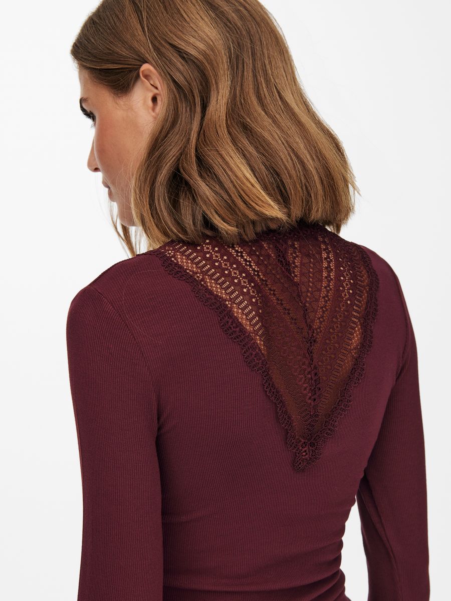 ONLTILDE L/S HIGH NECK LACE TOP JRS NOOS