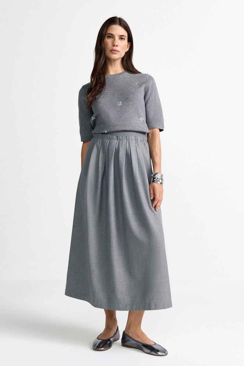 Flanel Midi Skirt
