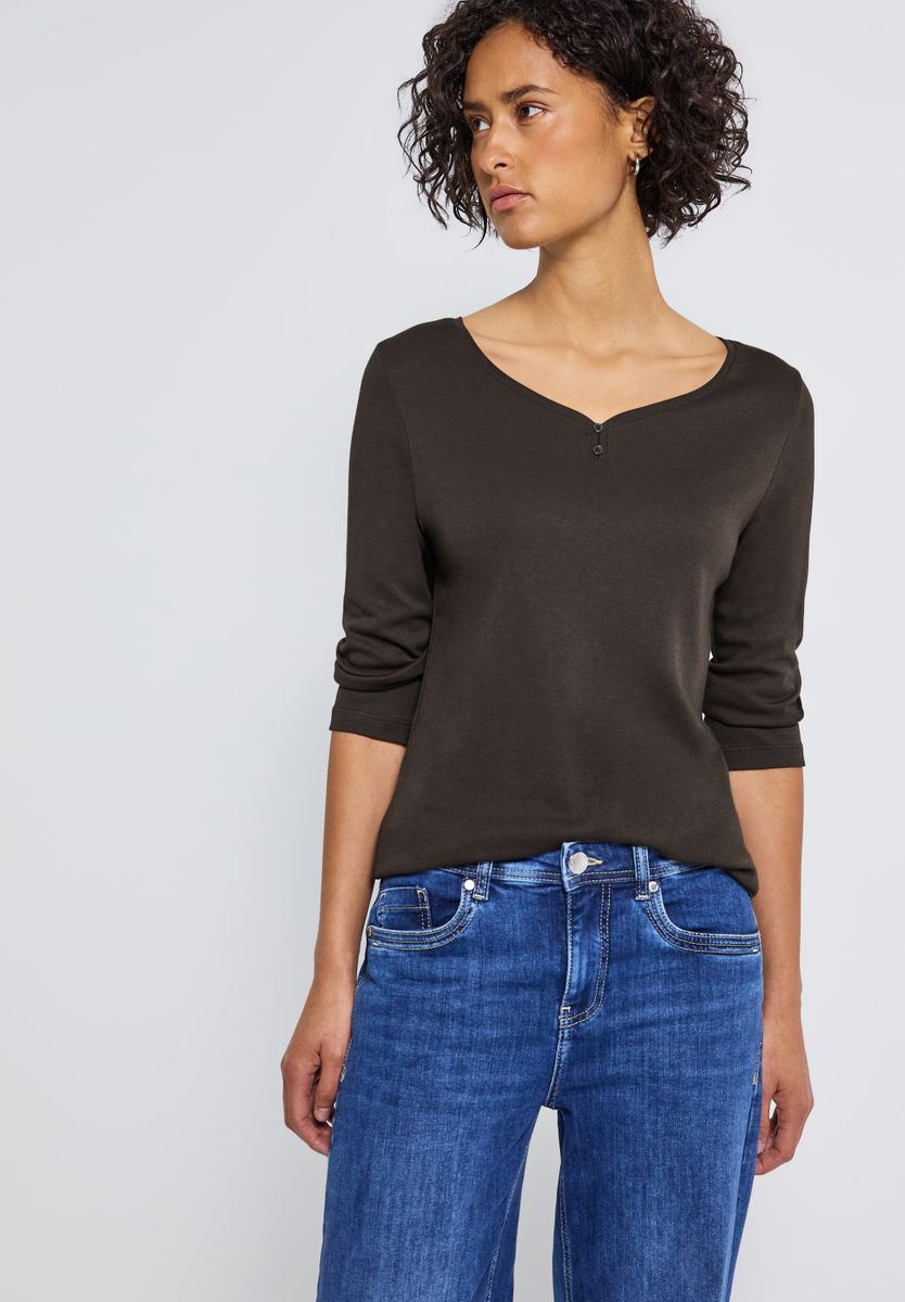 Basic Shirt mit Knopfdetail