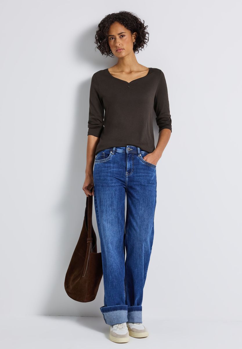 Basic Shirt mit Knopfdetail