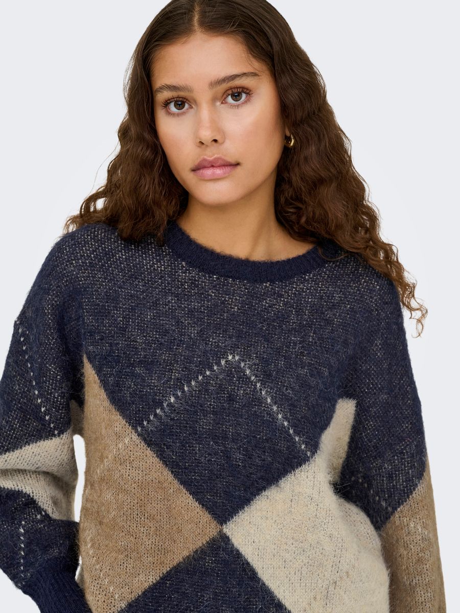 ONLNOEME LIFE LS JQ O-NECK KNT