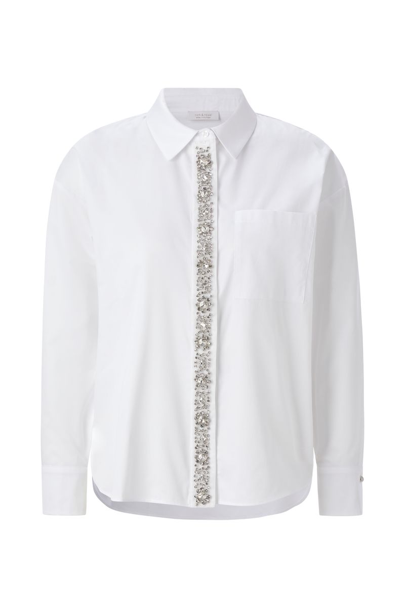 Cotton Blouse with Rhinestones