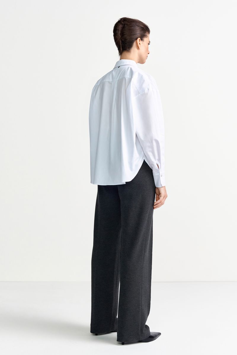 Cotton Blouse with Rhinestones