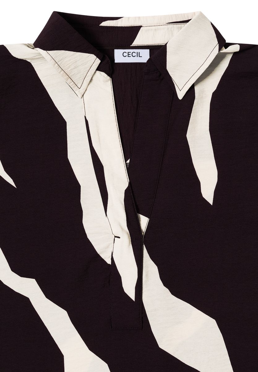 Print-Bluse mit Tapebündchen