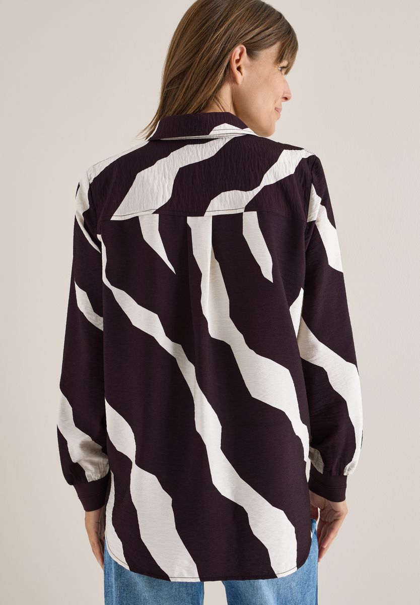 Print-Bluse mit Tapebündchen