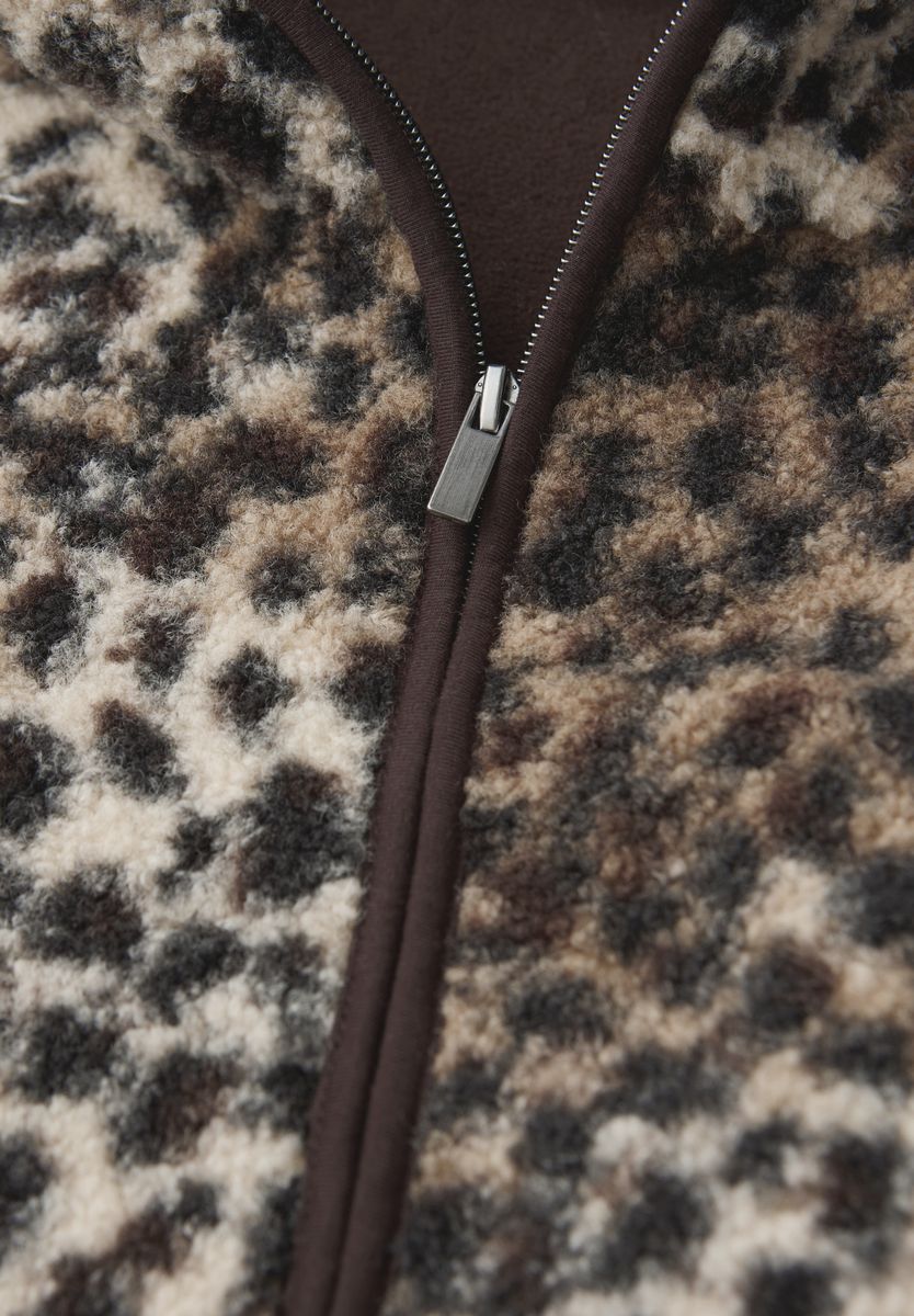 Teddy-Jacke mit Leo-Muster