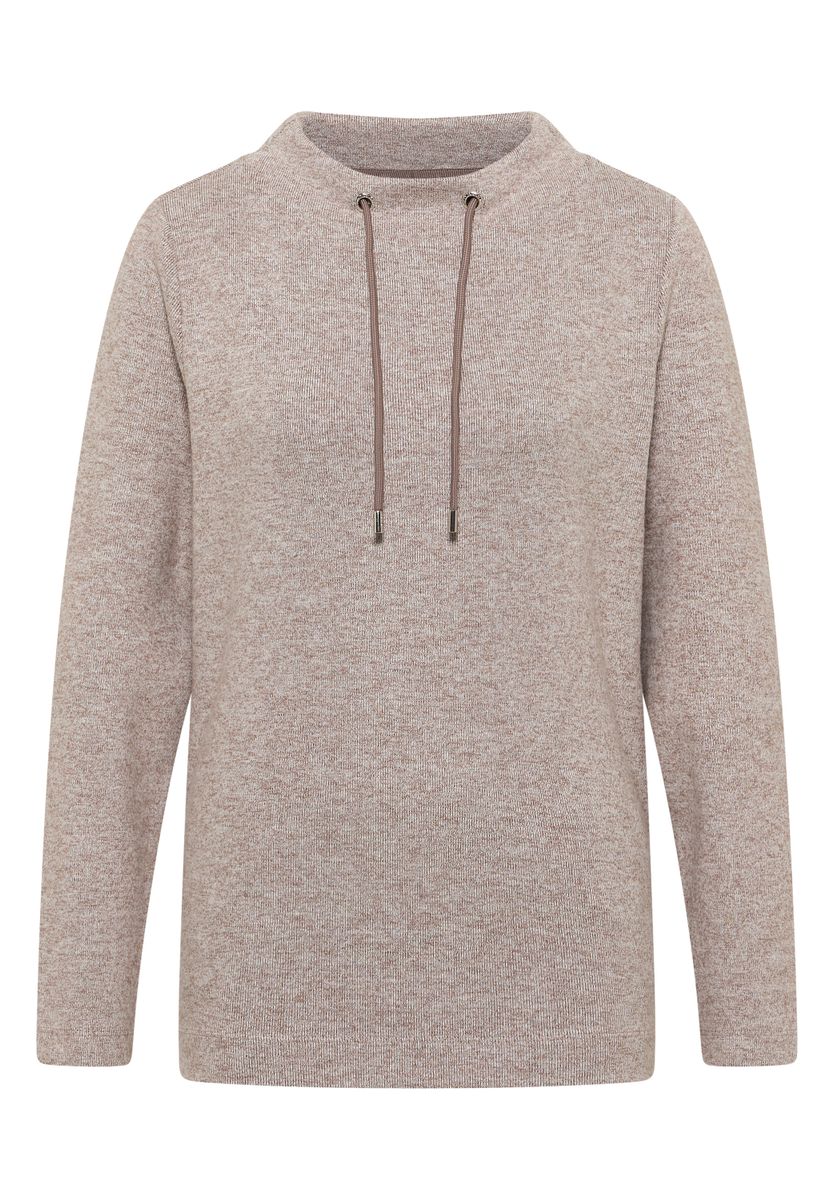 Funnelneck Melange Rippshirt