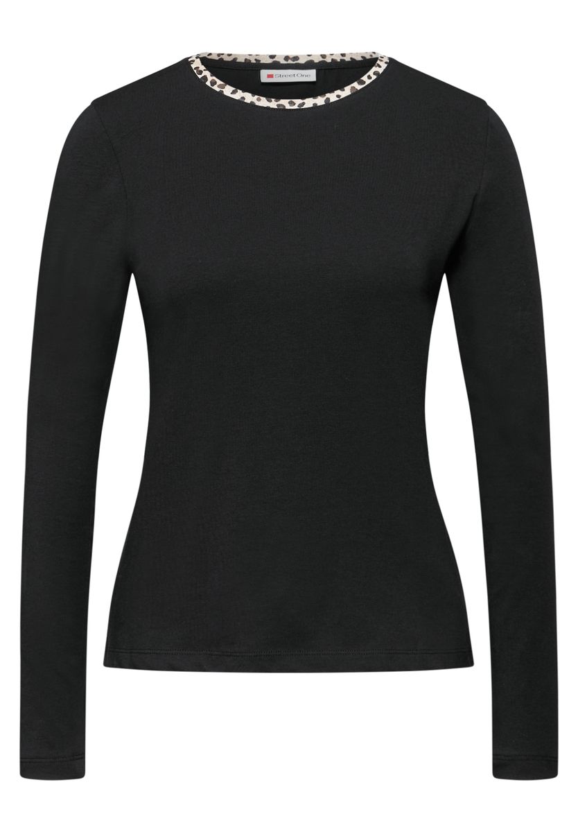 Jersey-Shirt mit Leo-Detail