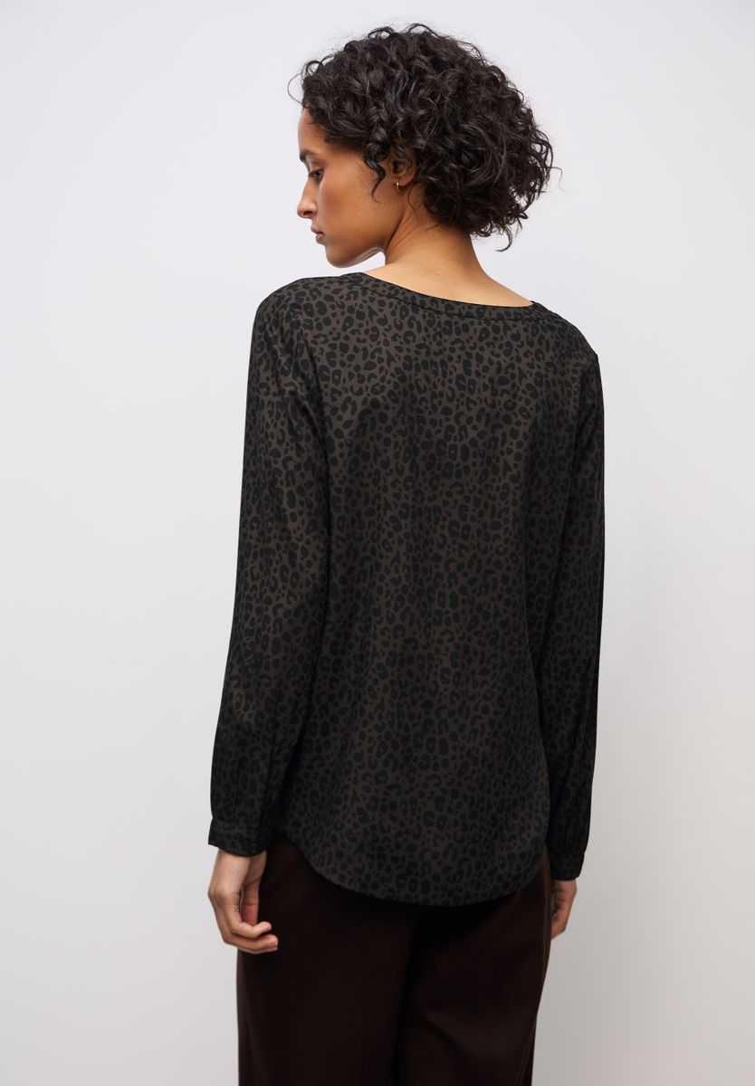 Split Neck Leo Bluse
