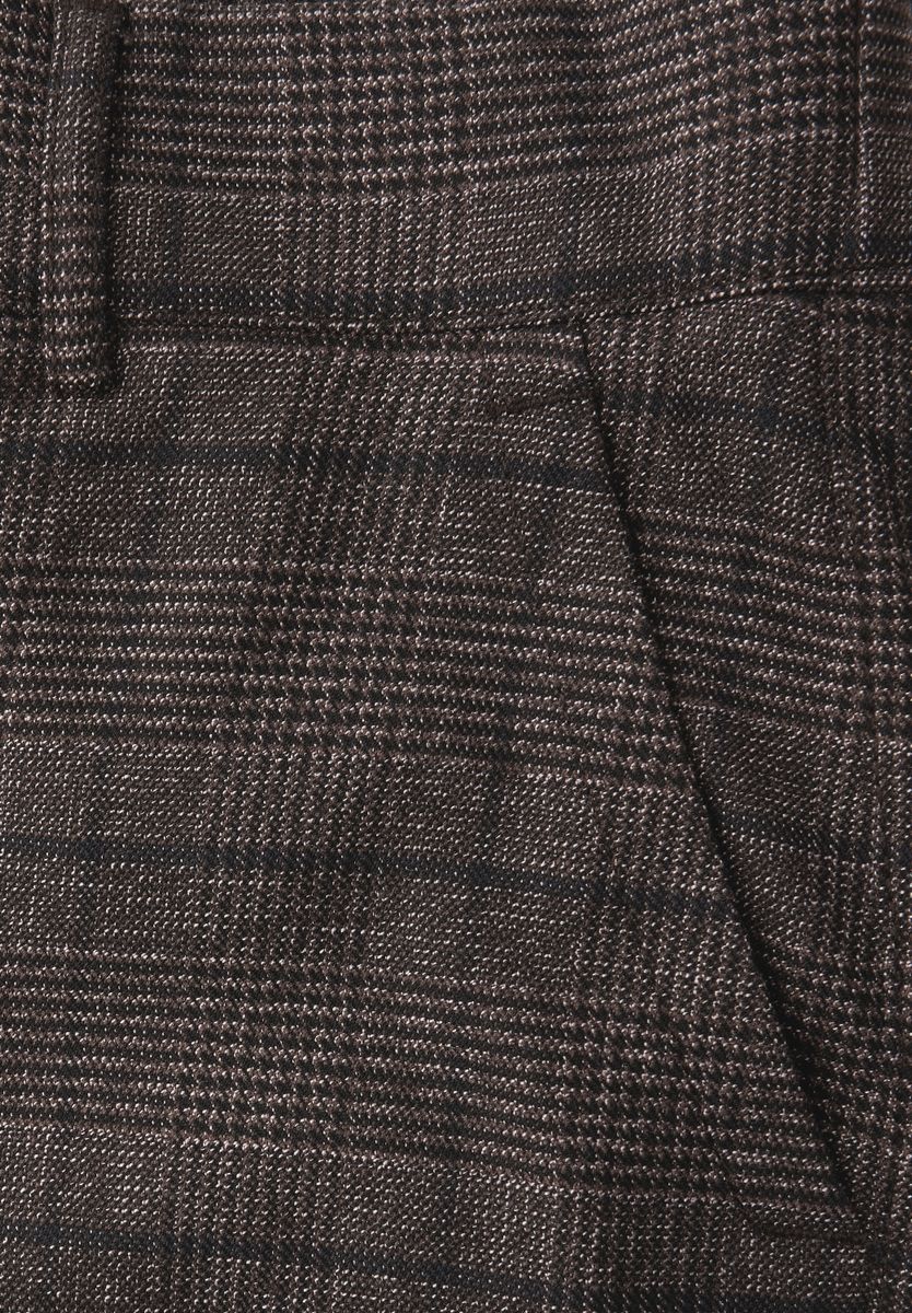 Karierte Straight Leg Hose