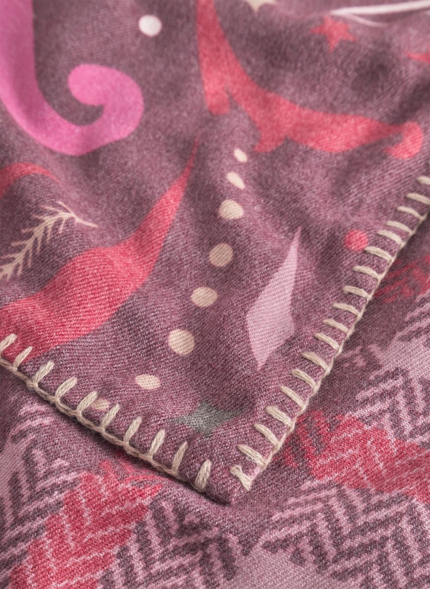 kaschmirweiches Dreieckstuch mit gedruckten winterlichen Motiven