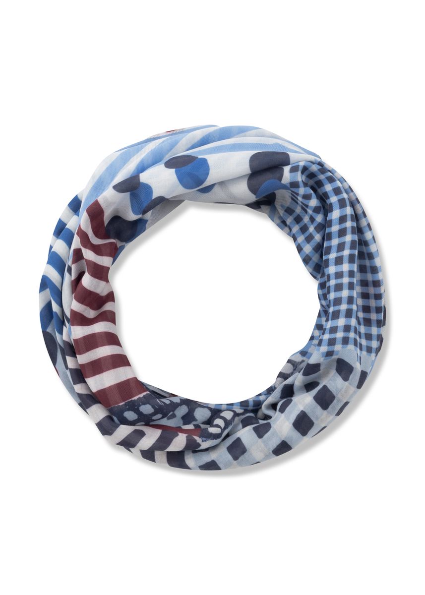 Loop-Schal aus recyceltem Polyester mit graphischem Muster
