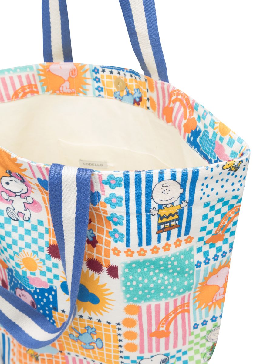 Peanuts Shopper aus Canvas mit PEANUTS-Muster