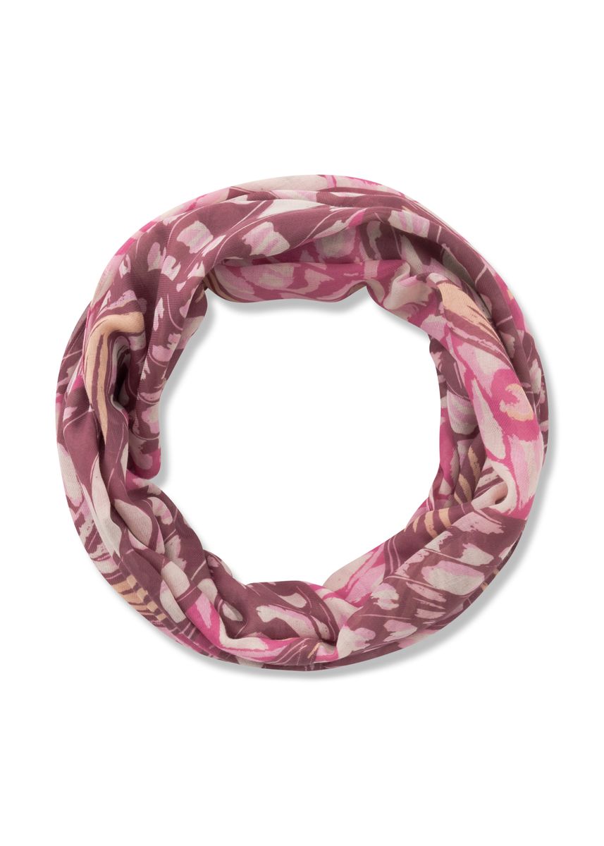 Loop-Schal aus recyceltem Polyester mit Schmetterling-Motiven