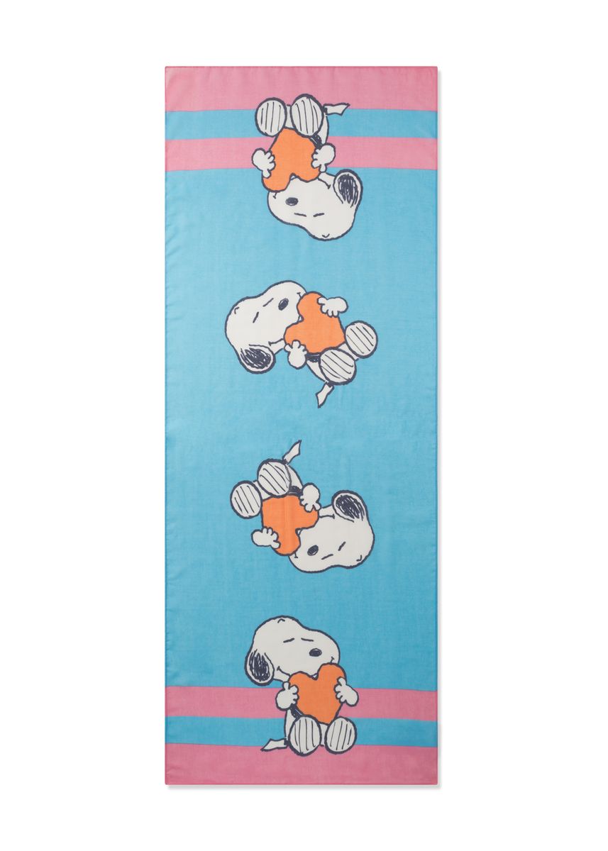Peanuts Schal aus recyceltem Polyester mit Snoopy-Motiven