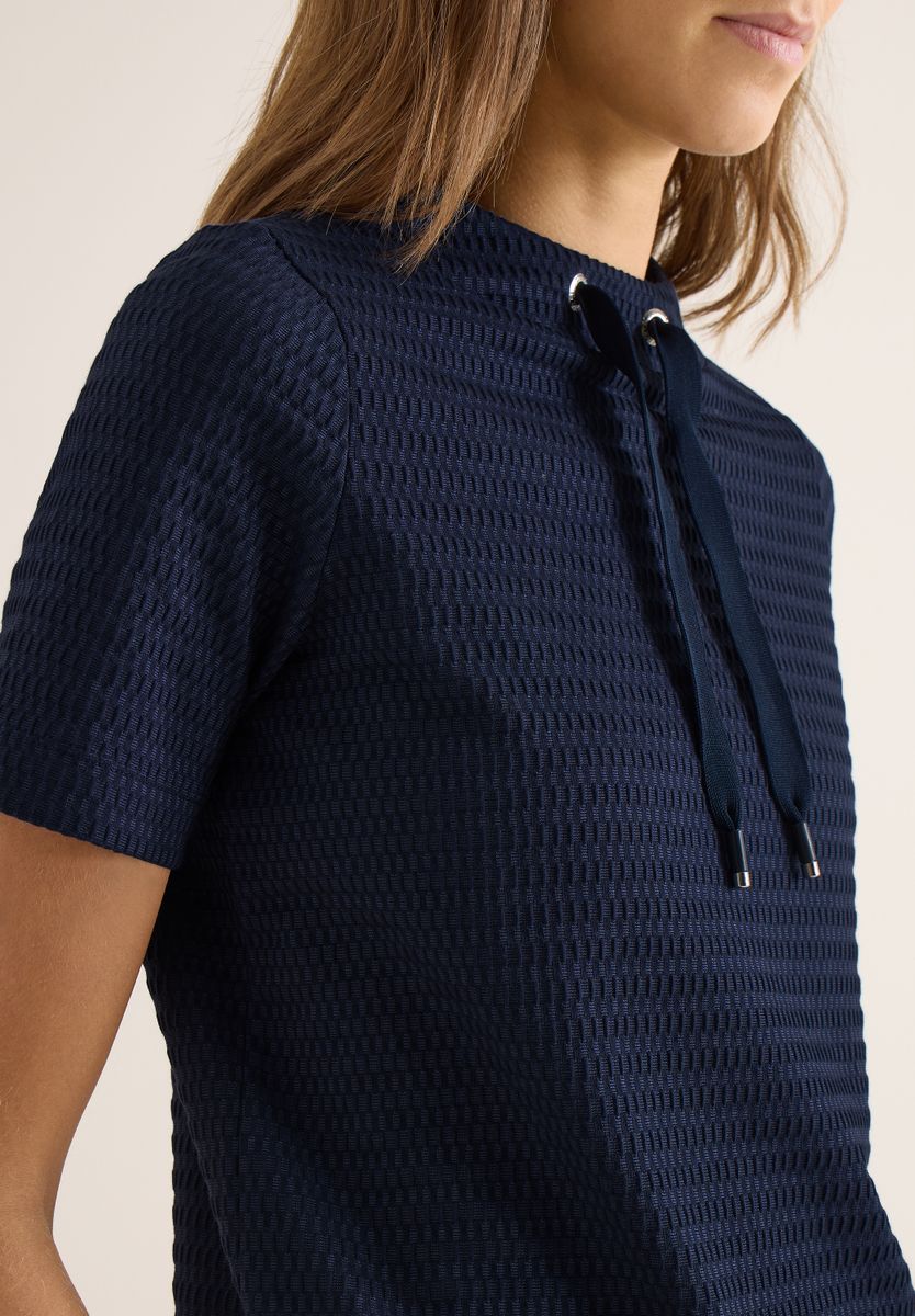 Shirt mit Funnel Neck im Two-Tone-Look