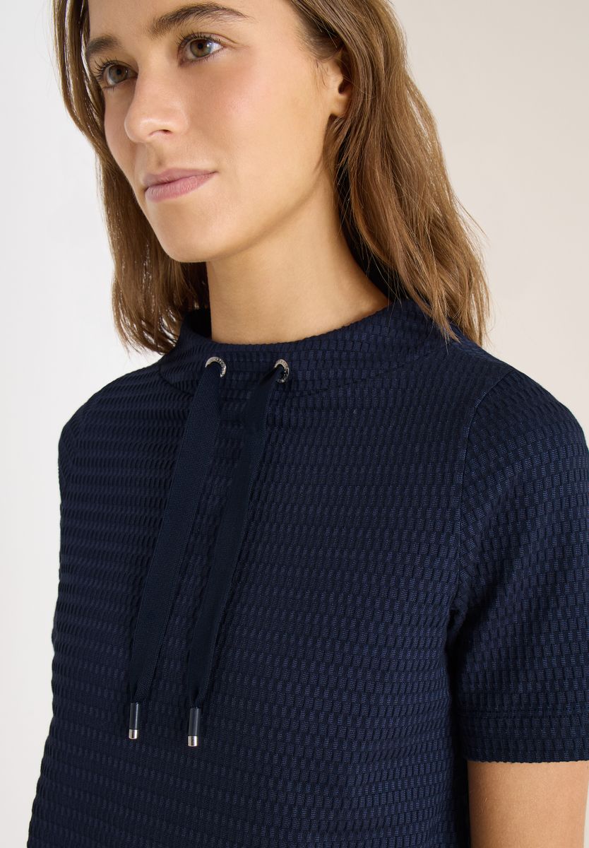 Shirt mit Funnel Neck im Two-Tone-Look