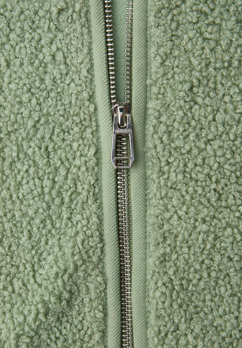 Weste aus Teddy-Material mit Zipper