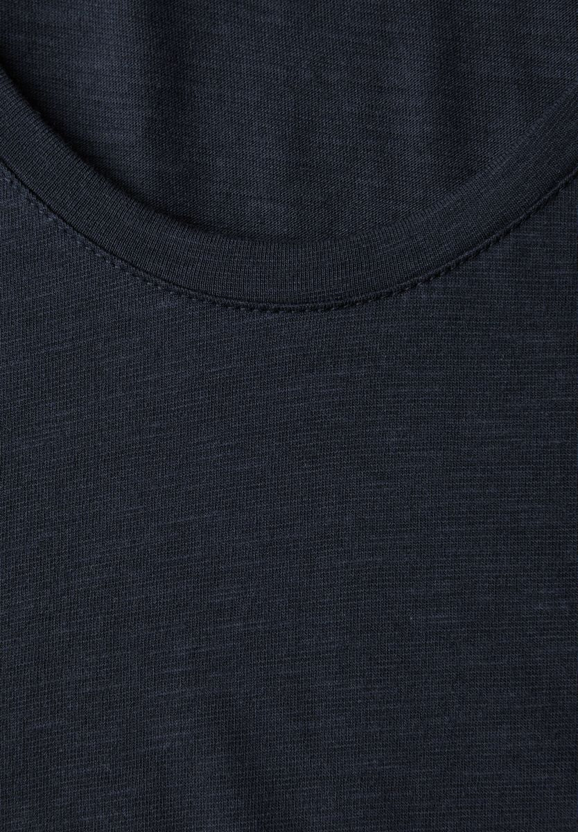 Basic T-Shirt mit gerundetem V-Neck