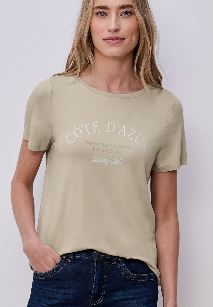 T-Shirt mit Rundhals und Wording