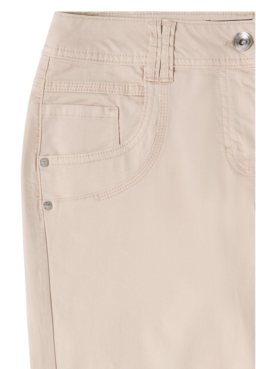 Mid Waist Slim Leg Hose im Casual Fit