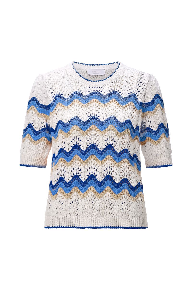 Crew NK Ajour Striped