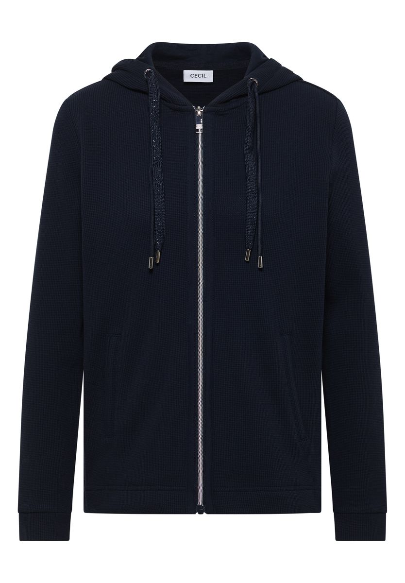 Langarm Jacke mit Kapuze und Taschen