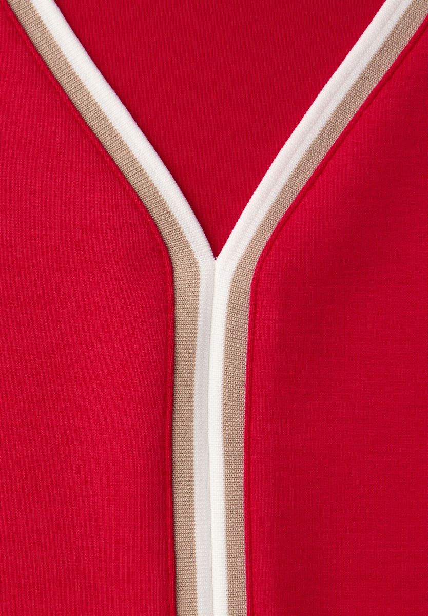 3/4-Arm Shirt mit Kontrastdetail
