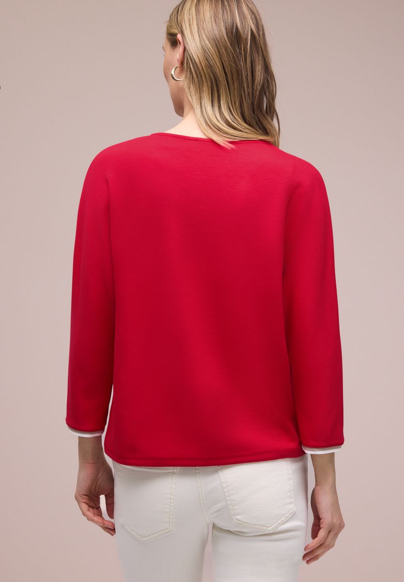 3/4-Arm Shirt mit Kontrastdetail