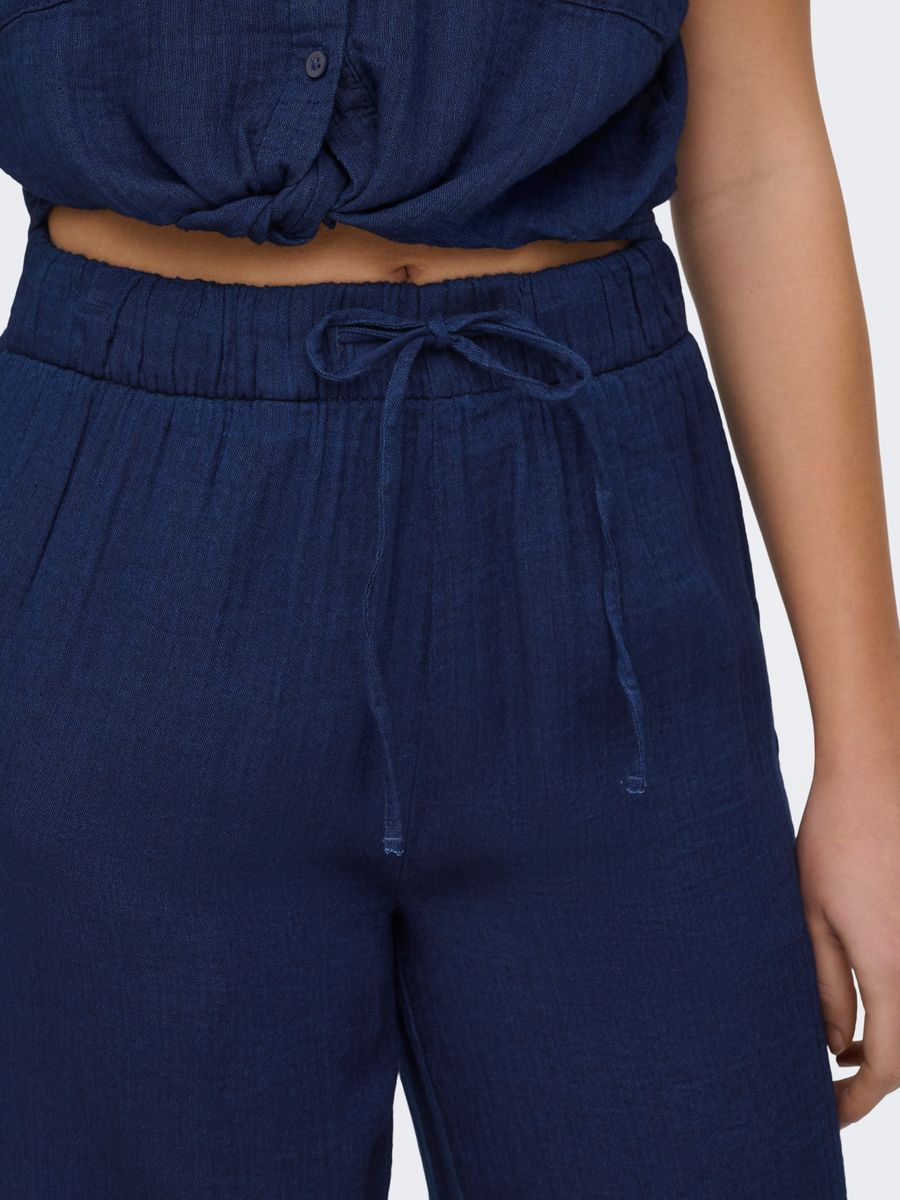 ONLLEONI SEERSUCKER PULL UP PANTS WVN