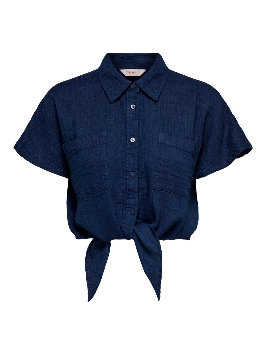 ONLLEONI SEERSUCKER CAP KNOT SHIRT WVN